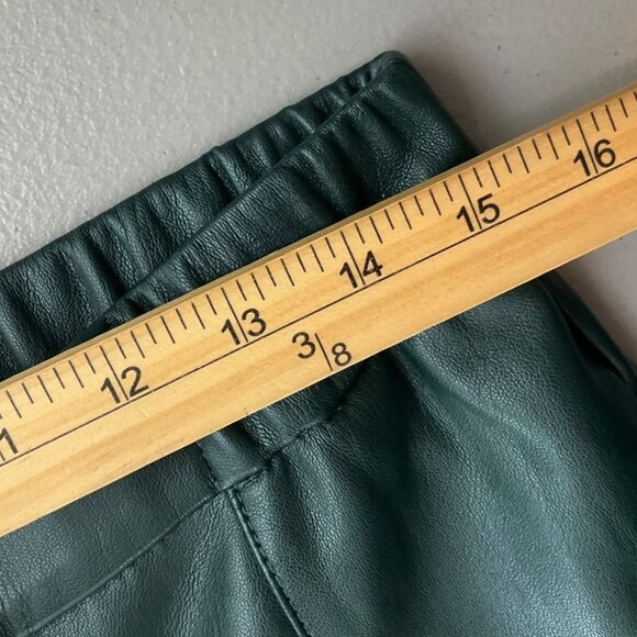 Ann Taylor Sz Medium Pants Emerald Green Faux Leather Pull-On - Picture 8 of 15